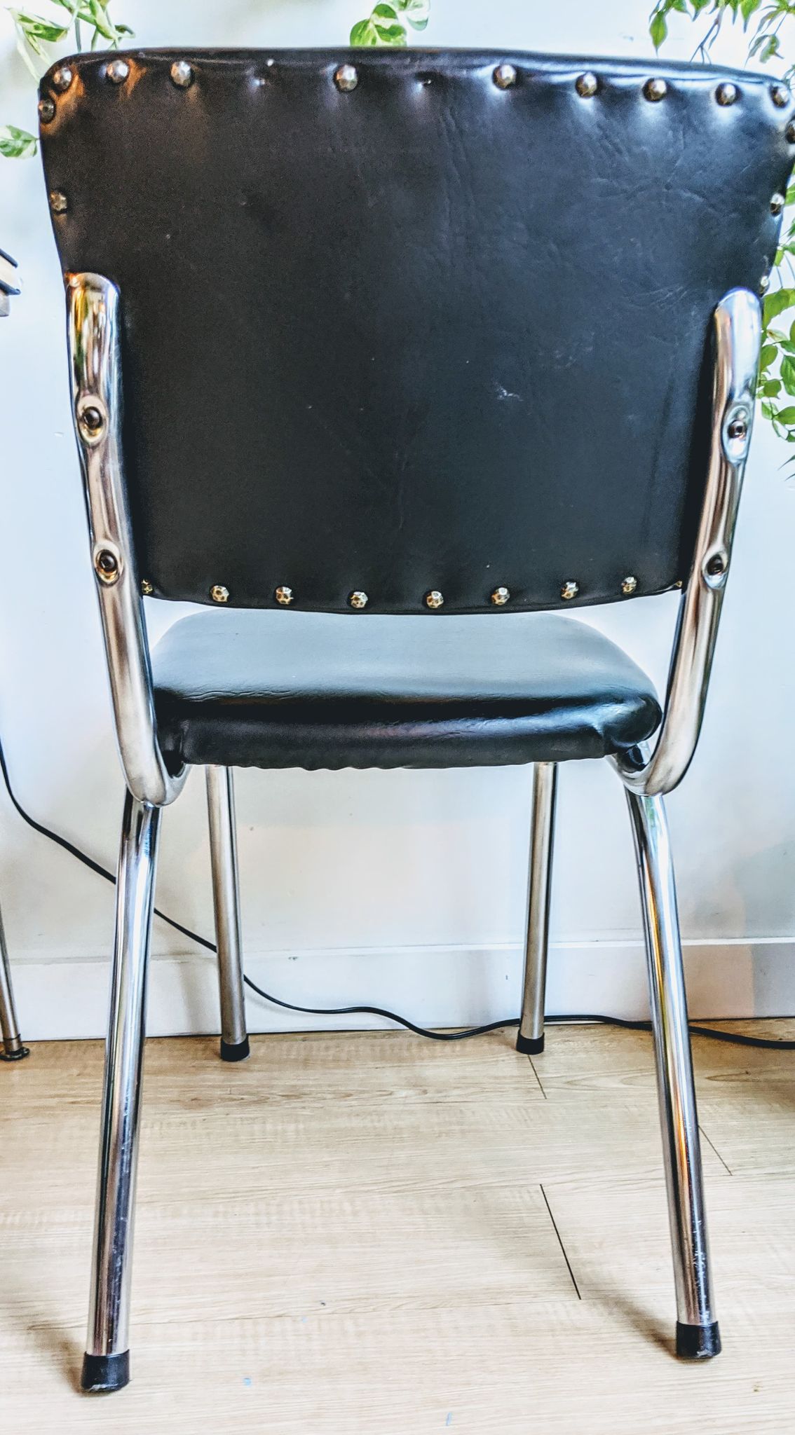 50s barbershop style chairs black leather