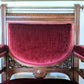 Ruby Red Velvet Solid Wood Vintage Royal Throne Chair Victoria BC Canada Second Hand Thrift Used