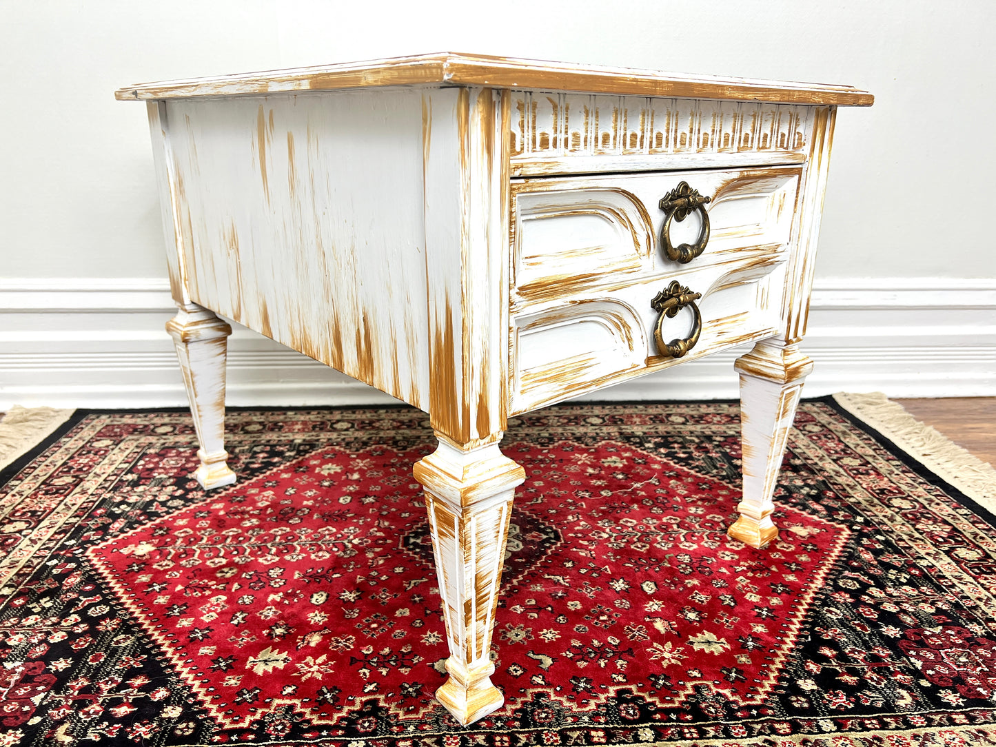 The Golden White Bedside Table