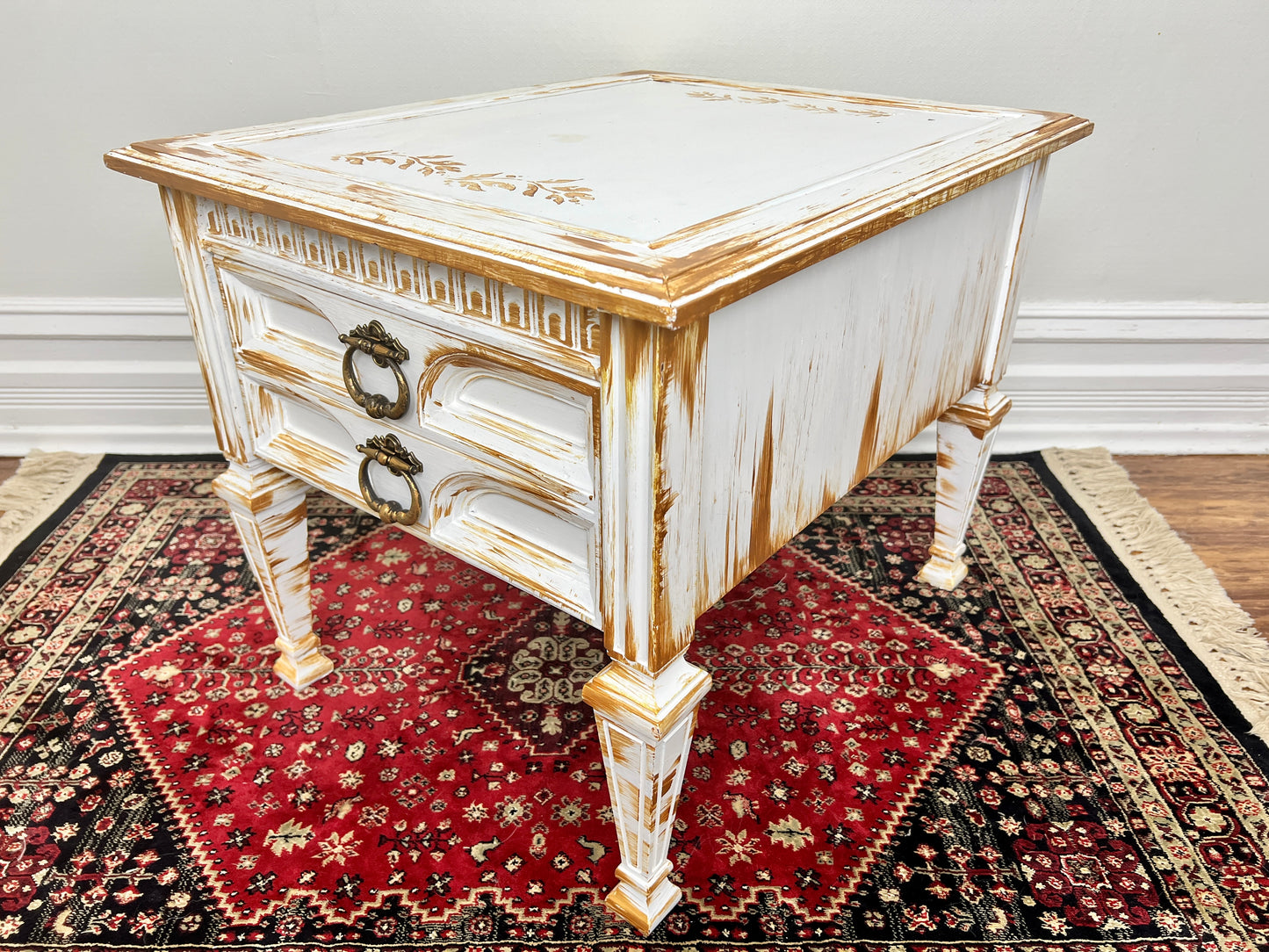 The Golden White Bedside Table