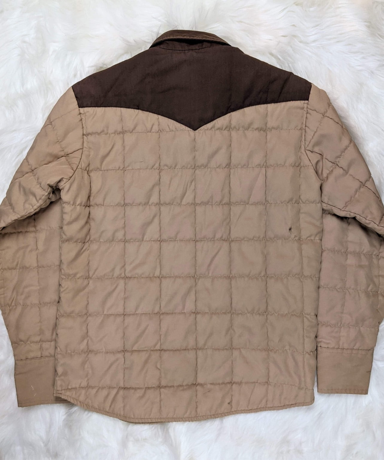 western shirt jacket overshirt quilted beige brown mens bulls 70s style vintage retro