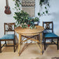 Wicker Bamboo Bohemian Style Dinning Table  Edit alt text
