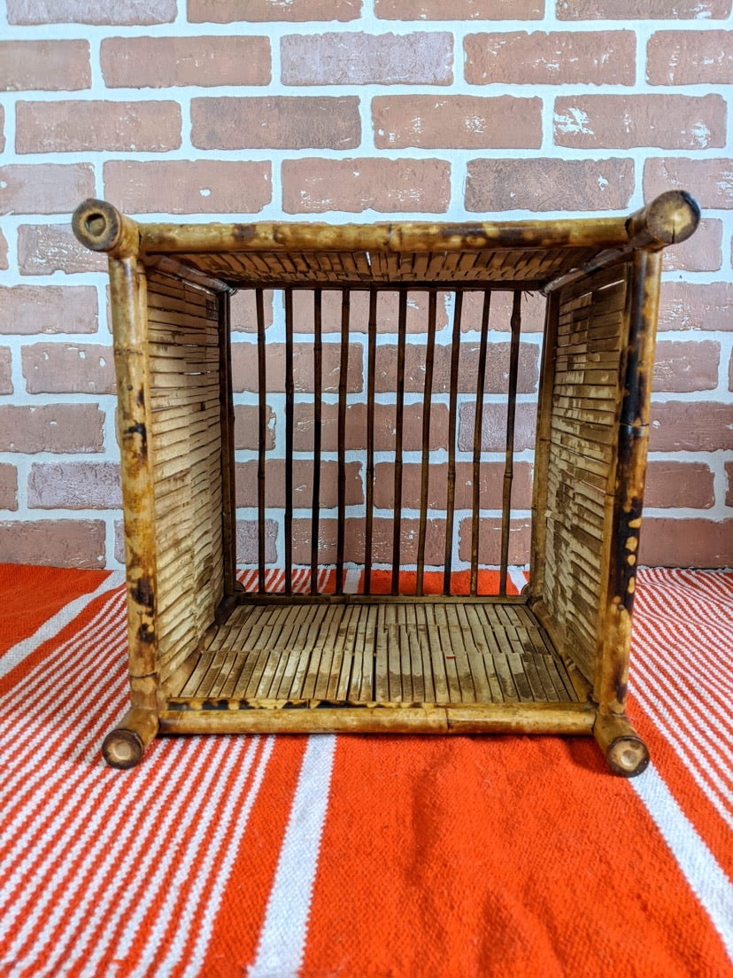 The Burnt Bamboo Square Planter
