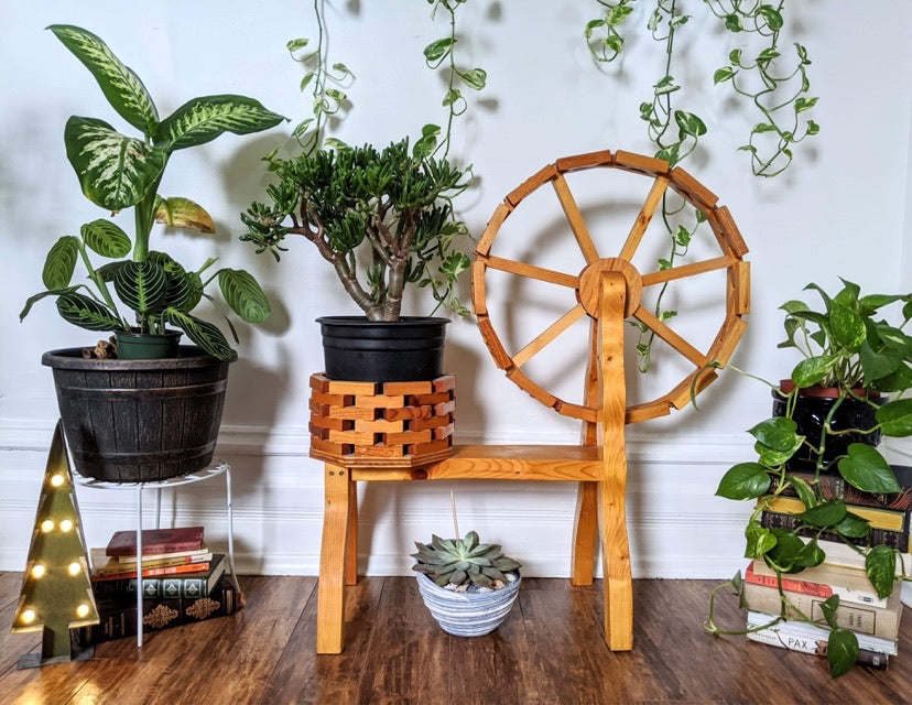 The Spinning Wheel Plant Stand