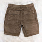retro vintage style corduroy shorts fatigue style pockets military army style brown mens shorts 
