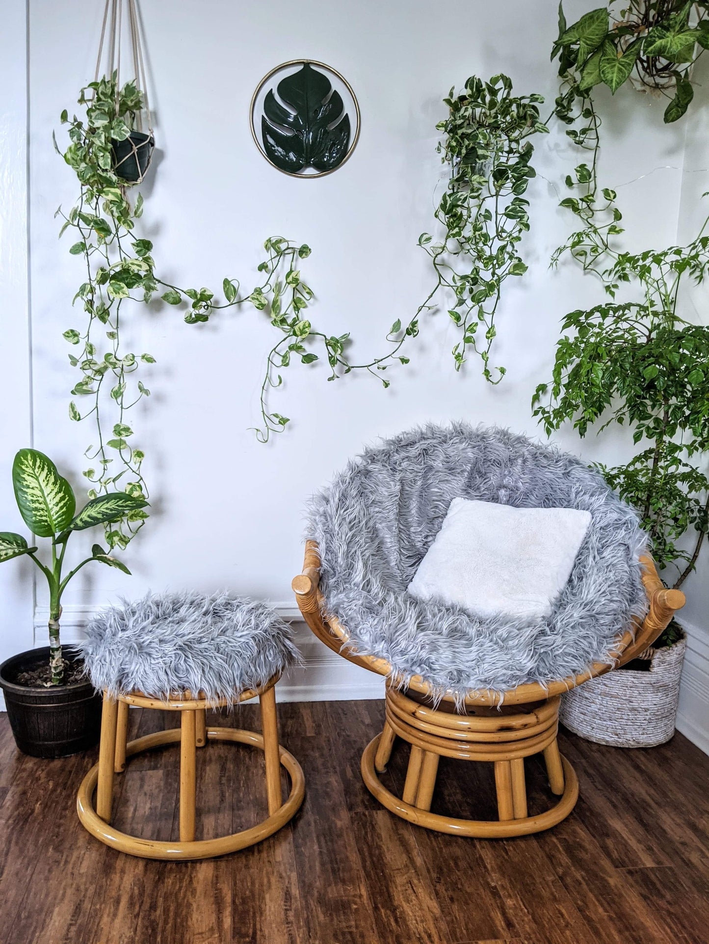 The Silver Yeti Rattan Swivel Chair