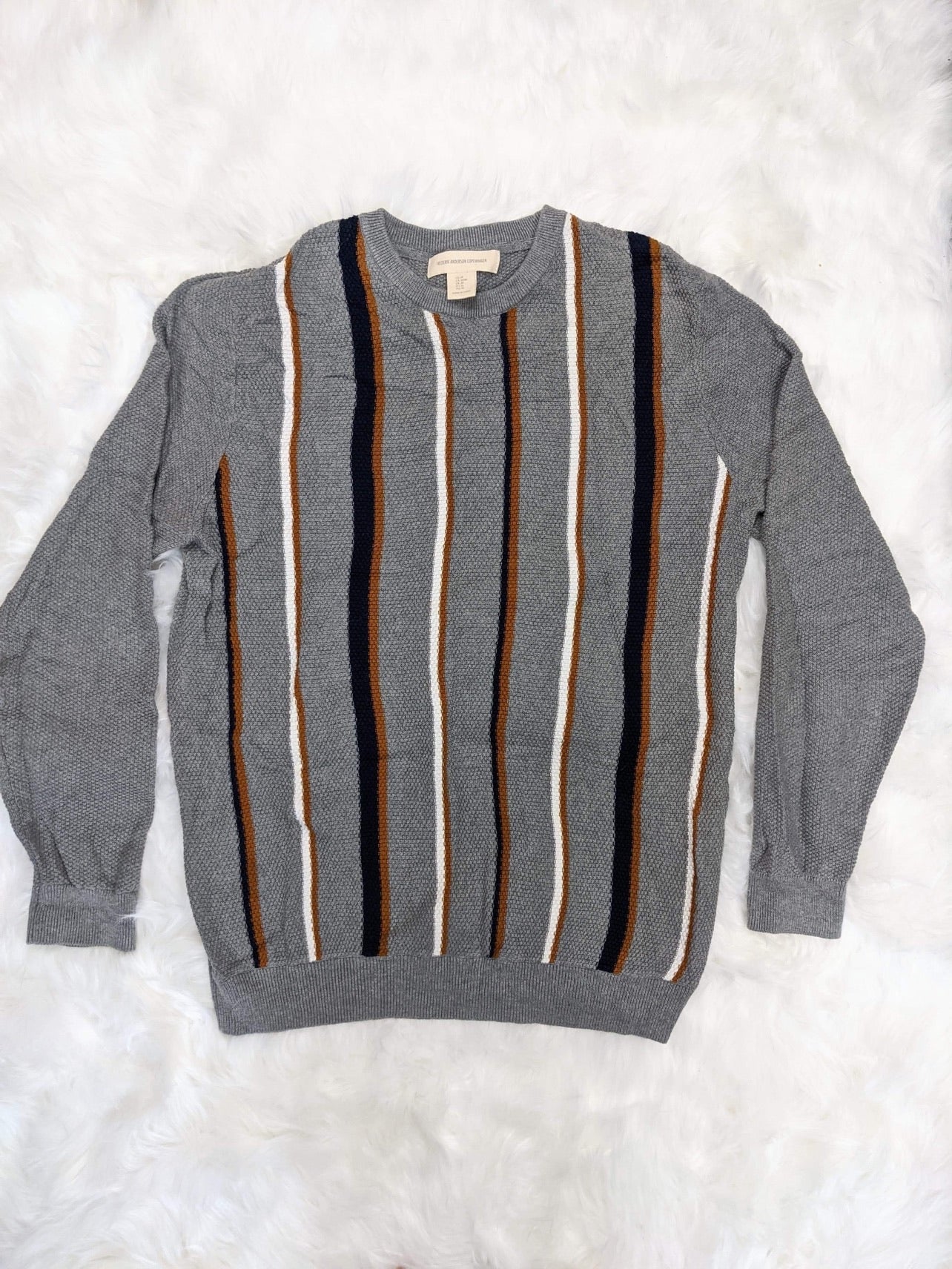 Mens cotton sweater stripes 60s style retro 