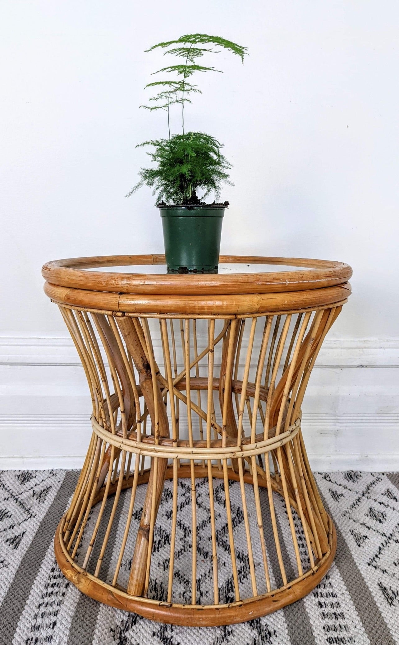 The Hour Glass Rattan Table