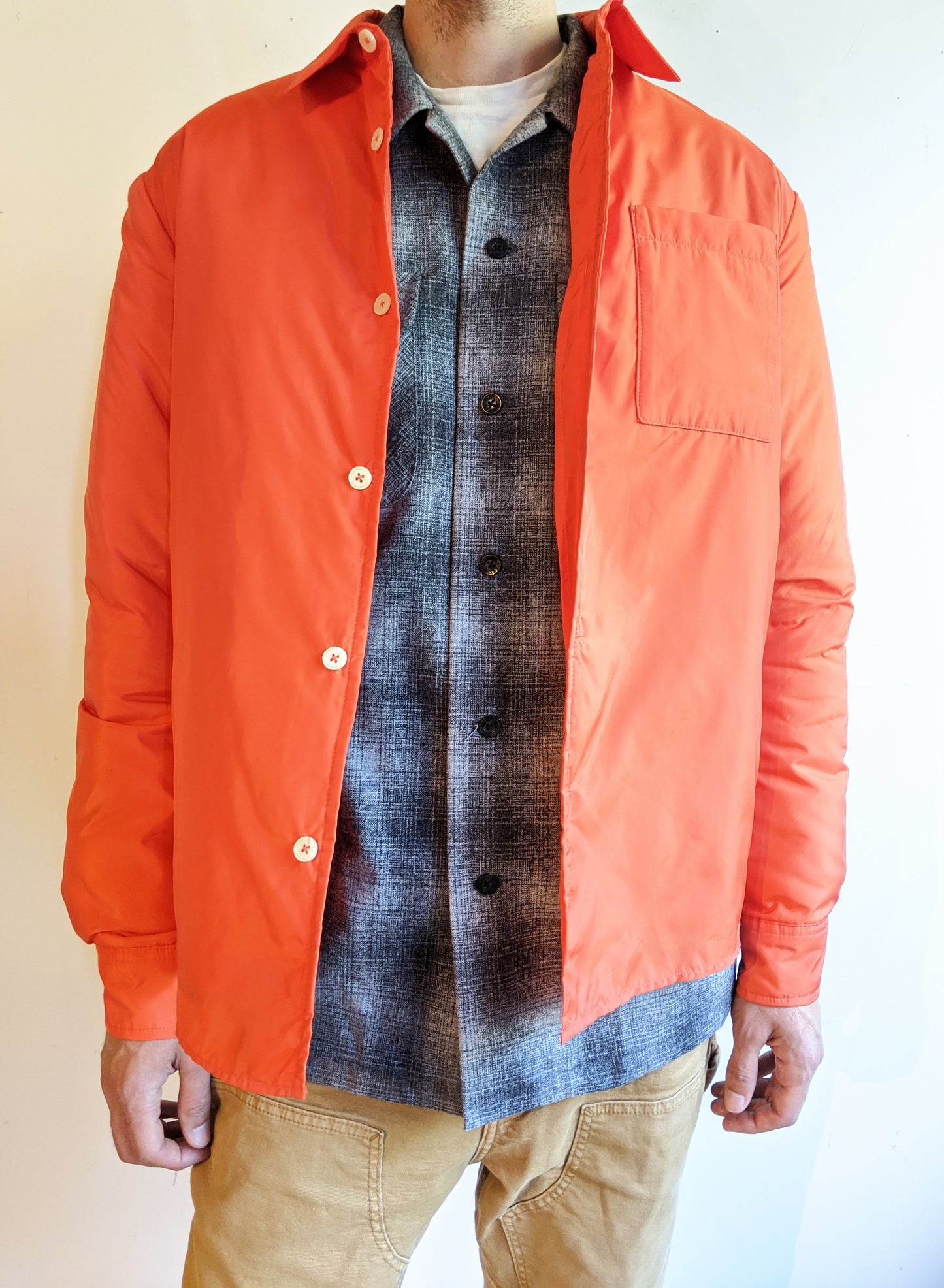 Jacket Overshirt Coat Orange Padded Men